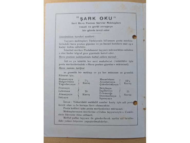 1931/32, CIDNA airmail post labels ‘PAR AVION’, two different booklets, one large size turkish-french bilingual, punched and 